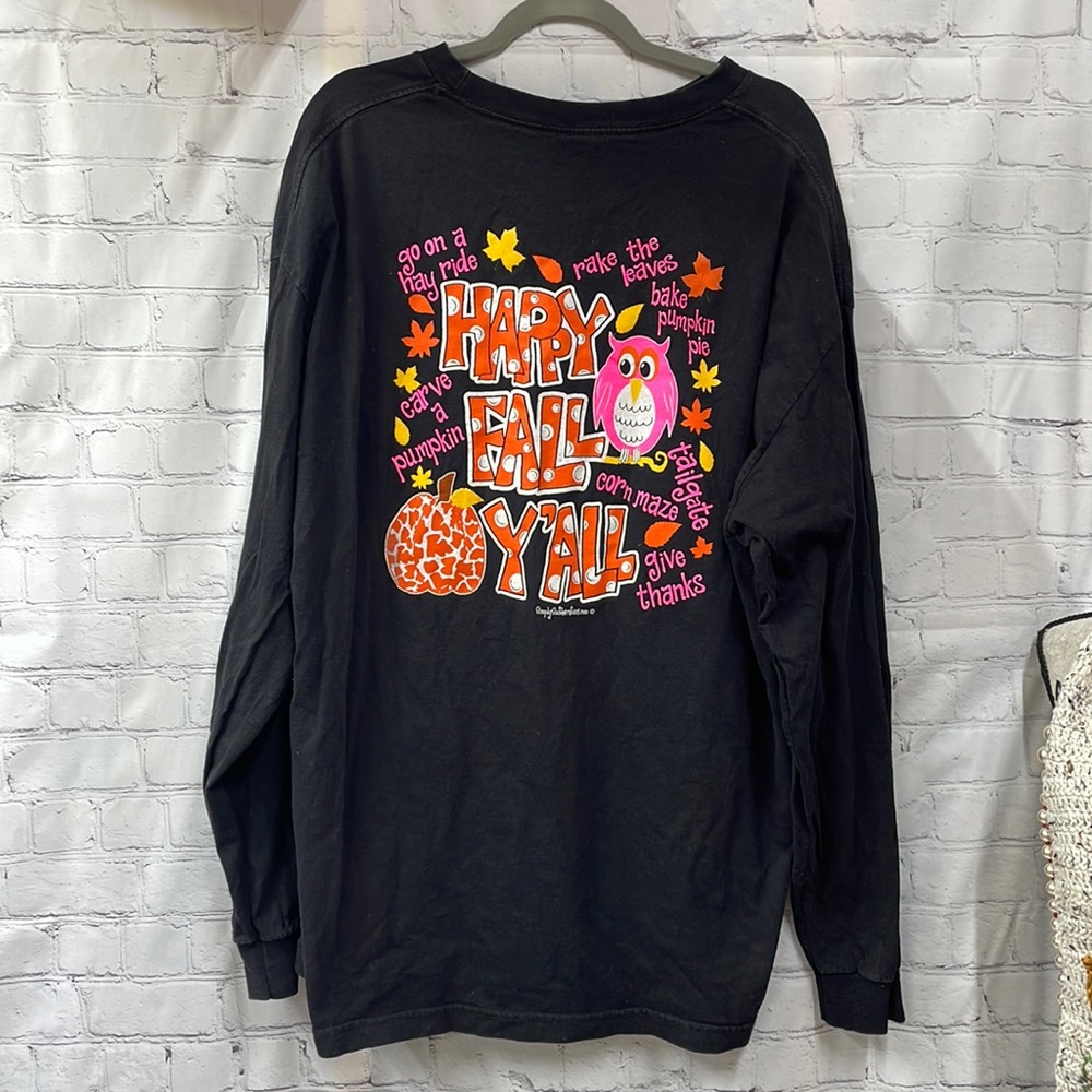 Simply Southern long sleeve tee Happy Fall Y’all 2x shirt